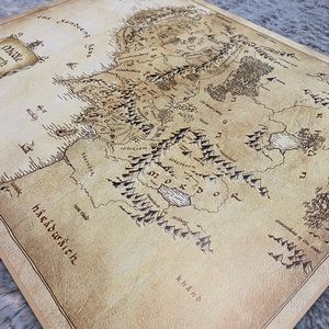Middle Earth Map Lord of the Rings Poster - Unframed 16x20 - Thick Material